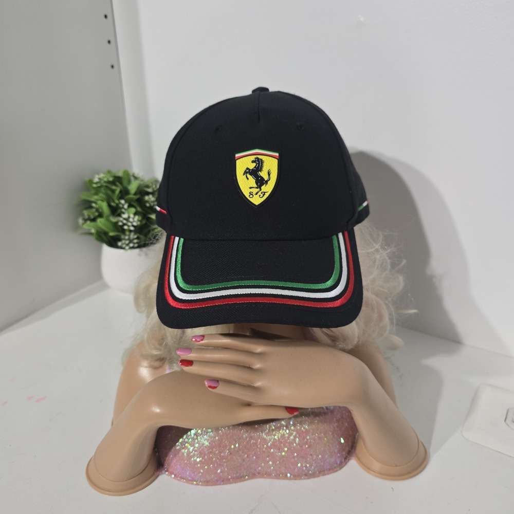Ferrari Scuderia F1 Formula One Racing Puma Black Snapback Dad Hat Mens Italy